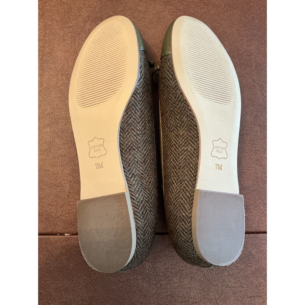 Talbots Womens Flat Shoes Size 7 M. Fabric and leather green Made in Brazil - Picture 8 of 10